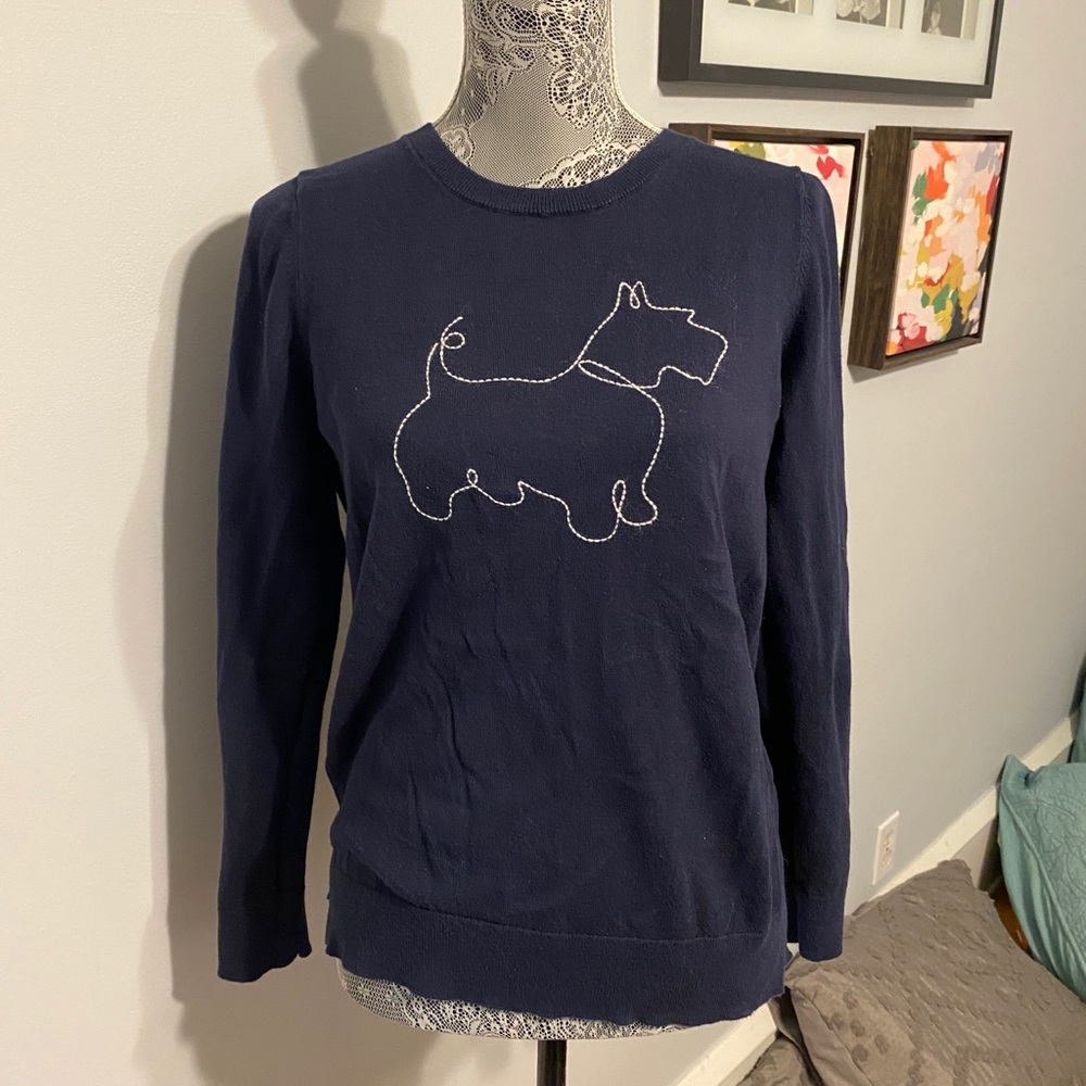LOFT Scottie sweater navy